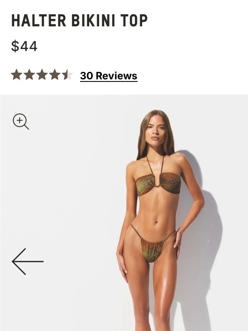 SKIMS Forest Ombre Snake U Wire Bikini Top NWT